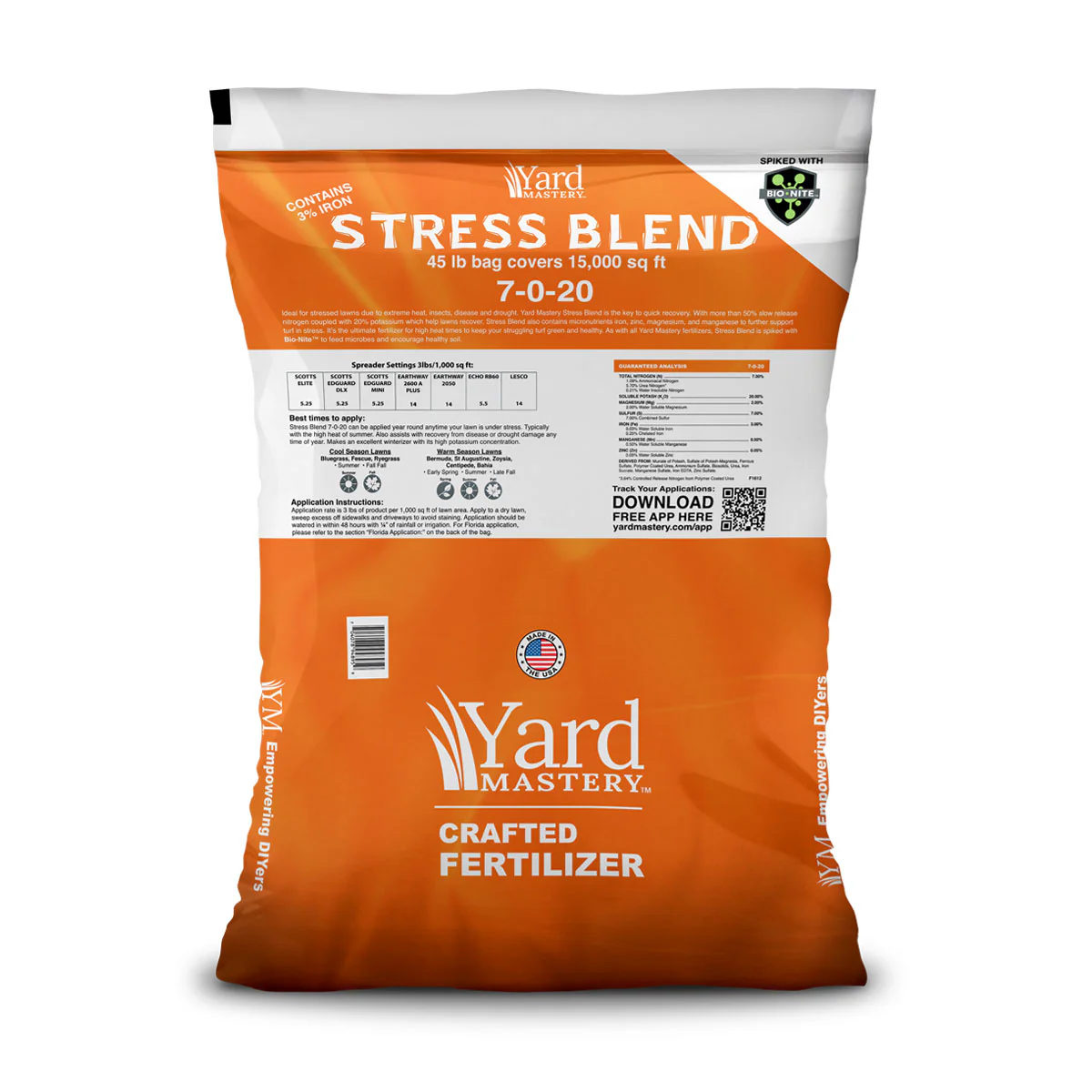 7-0-20 Stress Blend 3% Iron - Bio-Nite - Granular Lawn Fertilizer | Yard Mastery (wholesale) - Image 3